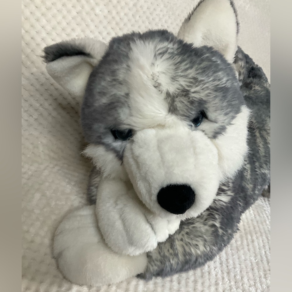 Aurora World Super Flopsie Mush Husky Dog 28 inch Plush Stuffed Animal Blue Eyes - Picture 2 of 16